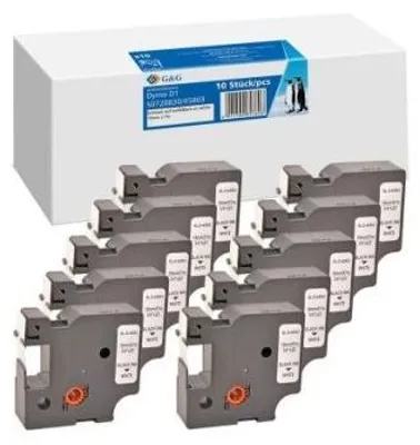 Zdjęcie produktu dla G&G 19333 G&G 10x Schriftband kompatibel mit Dymo D1/ S0720830/ 45803