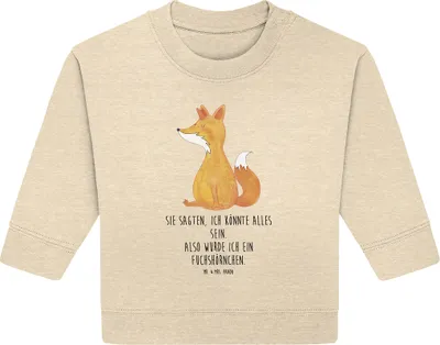 Produktbild von Mr. & Mrs. Panda Organic Baby Pullover Einhorn Fuchs 6. - 12. Monat - Natural Raw - Geschenk, Bullover, Fuchshörnchen, Einhörner, Unicorns, Unicorn, Füchse