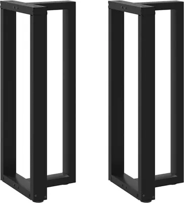 Productafbeelding van Bartafelpoten 2 st T-vormig 50x35x(100-101) cm staal zwart