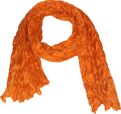 Produktbild von Knitterschal Halstuch Schal XXL orange Seide 180x90cm Crinkle