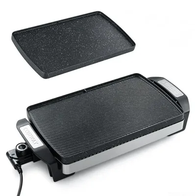 Produktbild von COSTWAY elektrischer Tischgrill 1500W mit wendbarer Grillplatte, Elektrogrill mit einstellbarem Thermostat, Antihaftbeschichtung & Überhitzungsschutz