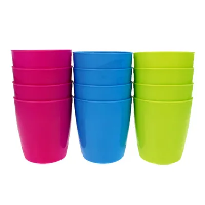 Produktbild von 12er Set Mehrweg-Kunststoffbecher 0,3 l | Trinkbecher | Plastikbecher | Becher