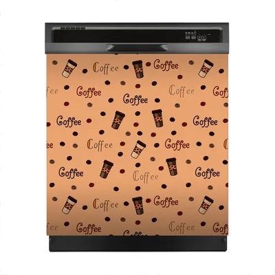 Produktbild von Aufkleber sticker 60x60 cm Dekorative folie Spülmaschine - Tassen Kaffee Kaffeebohnen
