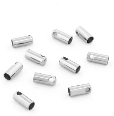 Produktbild von Vintageparts Endkappen 201 Edelstahl platinfarben für 2,4mm Bänder, 10 Stück