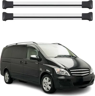 Image de Barres de toit transversales pour Mercedes Vito Viano W639 2003-2014 Alu Gris