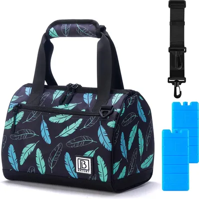 Produktbild von Brisby 4-lagige isolierte Kühltasche - Lunchtasche 10 Liter - Schwarz (Federfarben)