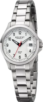 Produktbild von Regent Metall Damen Uhr Armbanduhr Quarz silber Metallarmband D2URBA786