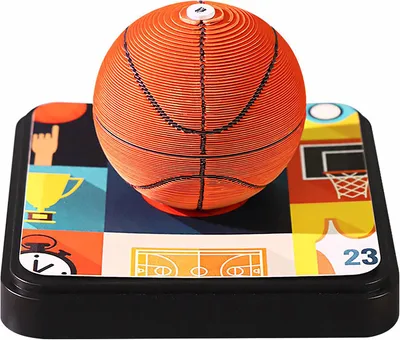 Image de 2025 3D Art Calendrier Bloc-notes, DIY Chronomètre Calendrier de table avec lumière LED, Papier déchirable Sculpture Notes adhésives（Basketball）