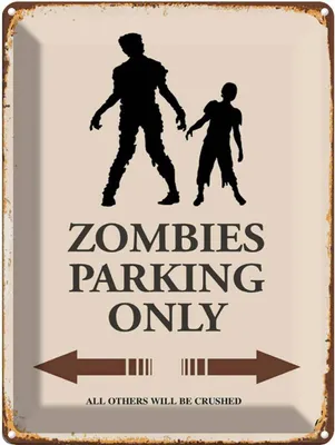 Immagine prodotto di vianmo Insegna di latta 40x30 cm Zombies Parking only all others