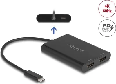 Produktbild von Delock - Dockingstation - USB-C / Thunderbolt 3 / Thunderbolt 4 - 2 x HDMI