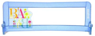 Image de Barrière de lit Asalvo 2 en 1, motif raton laveur, bleu, pour enfants, taille unique
