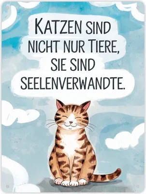Produktbild von Katzen sind Seelenverwandte Metallschild XL in 21x28 cm