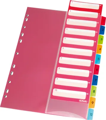 Produktbild von herlitz Register - DIN A4 - 1 bis 10 - PP - farbig
