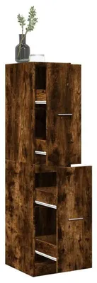 Image de Armoire à pharmacie – Armoire à médicaments – Armoire de rangement – Armoire de cuisine – Bois chêne fumé – Compact