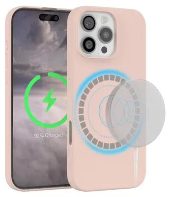 Produktbild von EAZY CASE Silikon MagSafe Handyhülle kompatibel mit Apple iPhone 16 Pro Max Hülle mit Kameraschutz, Silikonhülle, Schutzhülle Rosa
