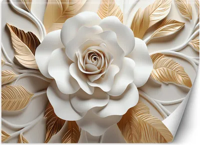 Produktbild von Vlies fototapete Goldene Lotosblume 300x210 cm Feeby Weiß inkl. Kleber einfache Montage