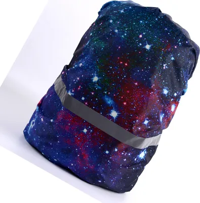 Produktbild von INF Wasserdichter Rucksack-Regenschutz mit reflektierendem Streifen S Schwarzer Sternenhimmel