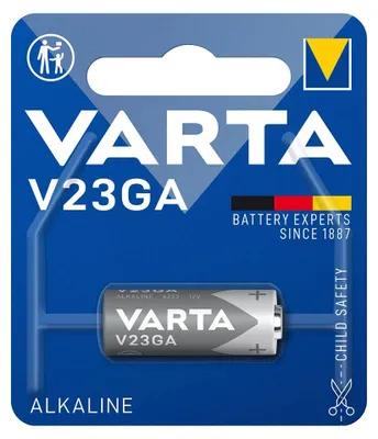 Image de Batterie alcaline, 23 A, 12 V, dimensions : Ø 10,3 x 28,5 mm, idéale pour les télécommandes