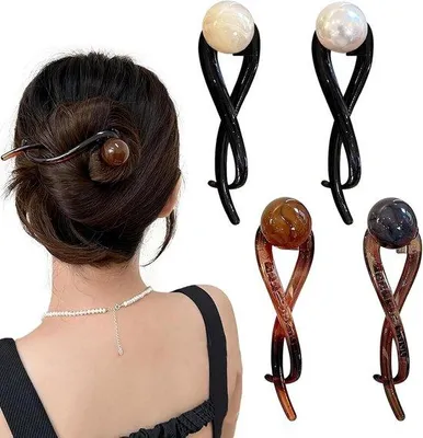 Productafbeelding van Franse bananenclips voor dames, elegante haarspelden, accessoires met parels, haarspelden voor dames, bananenclips