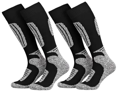 Produktbild von Mueller-Socken 2 Paar Ski-Socken für Damen und Herren in 4 Farben, Größe:39-42; Farbe:Schwarz-Grau