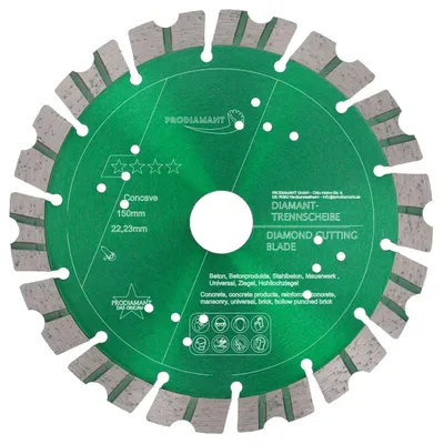 Obrázok produktu pre PRODIAMANT diamantový rezací kotúč 150 mm na kameň, betón Turbo Concave