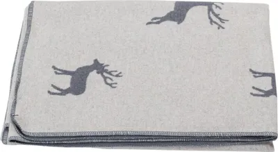 Produktbild von Kuscheldecke David Fussenegger Silvretta HIRSCHE Allover ca 140 x 200 cm grau