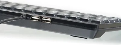 Obrázek produktu pro Perixx PERIBOARD-505H PLUS, drátová klávesnice s trackballem a 2 USB rozbočovači - 14mm trackball - QWERTY rozložení US (10970)