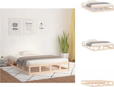 Zdjęcie produktu dla vidaXL Łóżko z litego drewna 140x190 cm - Łóżka i ramy łóżek