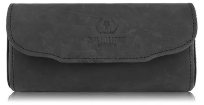 Produktbild von Brillenetui Bleistiftetui Leder schwarz Vintage Etui Paolo Peruzzi T-83-HBL