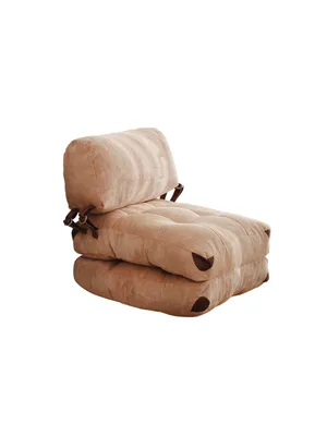 Produktbild von Hanah Home, Fold Kadife - Camel, Schlafsofas, 1-Sitzer-Schlafsofa, Kamel, Samt, 80 x 70 x 60 x cm