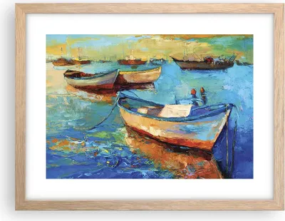 Produktbild von Gerahmtes Poster - Rahmen in heller Eiche - £ódŸ Hafen Bunt - 40x30 cm - Wand Bild - Wanddeko - Wandbilder - Kunstposter - Wandposter - Bilderrahmen - Bilder - Kunstdruck - Wandbild - P2NAA40x30-4160