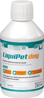 Produktbild von LiquiPet Dog Elektrolytkonzentrat: Ausgleich von Elektrolytverlusten, Stabilisiert Flüssigkeitshaushalt, Für ältere Hunde & bei hohen Temperaturen