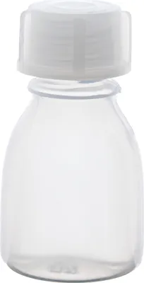Image de Flacon de laboratoire en plastique LDPE 30 ml avec un bouchon GL 14 à col étroit