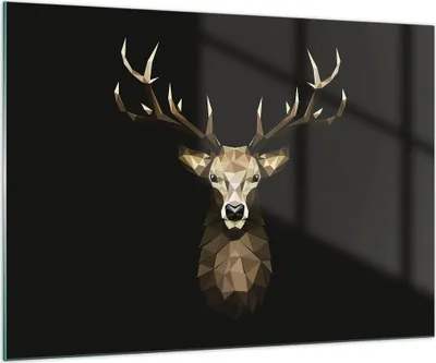 Produktbild von Bilder auf glas - Einteilig - Geometrisch Hirsch Modern - 100x70cm - Glasbilder - Wandbilder - Bilder - Wanddekoration aus Glas - Glas Bilder - Wandbild auf Glas - GAA100x70-4215