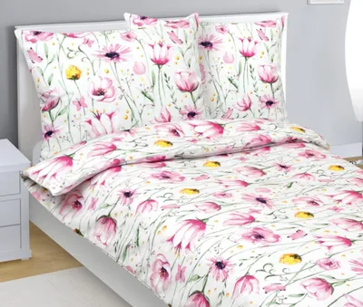 Produktbild von Bettwäsche Baumwolle Flanell - Rosa,grün - 140x200, 70x90