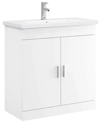 Produktbild von vidaXL Badezimmermöbel-Set Weiß 81 x 40 x 84,5 cm Holzwerkstoff