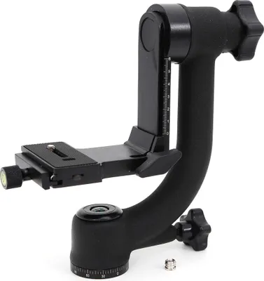 360° stativ Panorama Gimbal Pan Head Ball Head Mount s rychloupínací destičkou pro digitální zrcadlovky s teleobjektivem (černý)