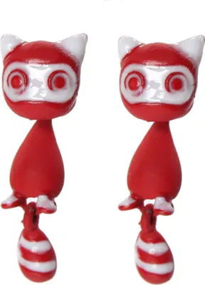 Produktbild von 3D Waschbär Ohrstecker Ohrringe in der Farbe Rot