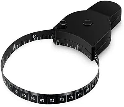 Produktbild von Maßband für Körpermessungen - Selbstverriegelndes Körpermaßband mit Druckknopf und Rückzug - Präzises Maßband für Taille Brust Hüfte Oberschenkel und Arme - Ideal für Fitness und Zuhause