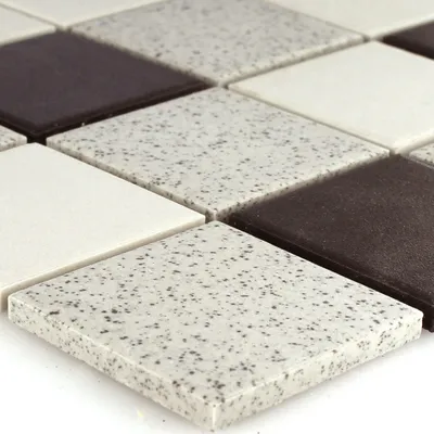 Produktbild von Mosaikfliesen Keramik Monforte Schwarz Grau Matt