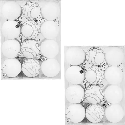 Produktbild von CASARIA® Weihnachtskugeln 48tlg Ø 6cm Kunststoff matt glänzend Christbaumkugeln  Christbaumschmuck Anhänger Weihnachtsbaumkugeln Weihnachtsdeko weiß