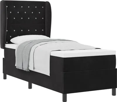 Produktbild von Boxspringbett mit Matratze Schwarz 80 x 200 cm Samt