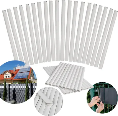 Produktbild von Befestigungsclips für Zaunfolie, Befestigungsklammern für Sichtschutzstreifen 19cm, 20St. WEIß