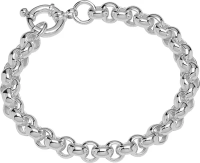 Produktbild von Armband 925 Sterling Silber 22cm Erbskette hohl rund Damen design Armbandkette
