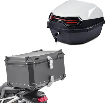 Image de Set : Top case alu # XB65 65 L noir + top case BT11 45 L arrière blanc