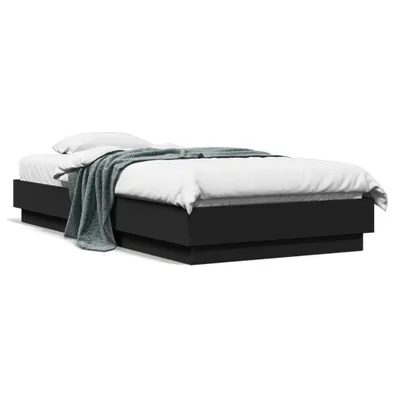Produktbild von vidaXL Bettgestell Schwarz 75x190 cm Holzwerkstoff