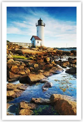 Produktbild von Poster - Poster ohne Rahmen - Leuchtturm Ufer Wolke Landschaft - 61x91,5 cm - Wand Bild - Wanddeko - Wandbilder - Kunstposter - Wandposter - Bilder - Kunstdruck - Wandbild - P2XPA61x91-2973