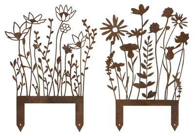 Produktbild von Gartenstecker Rost - Gartendekoration - Blumenstecker - Außendekoration - Wetterfest - Vintage Blumen Design - Gartenornament
