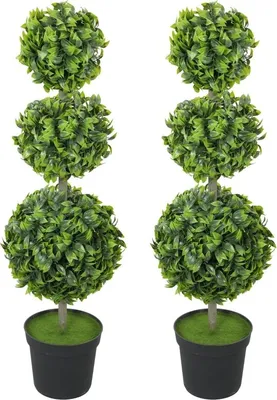Image de Plantes artificielles en pot, feuilles en plastique, terre floquée, vert