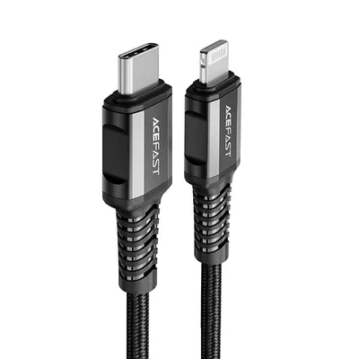 Produktbild von ACEFAST C1-01, 1,2 m, Lightning, USB C, Männlich, Männlich, Schwarz